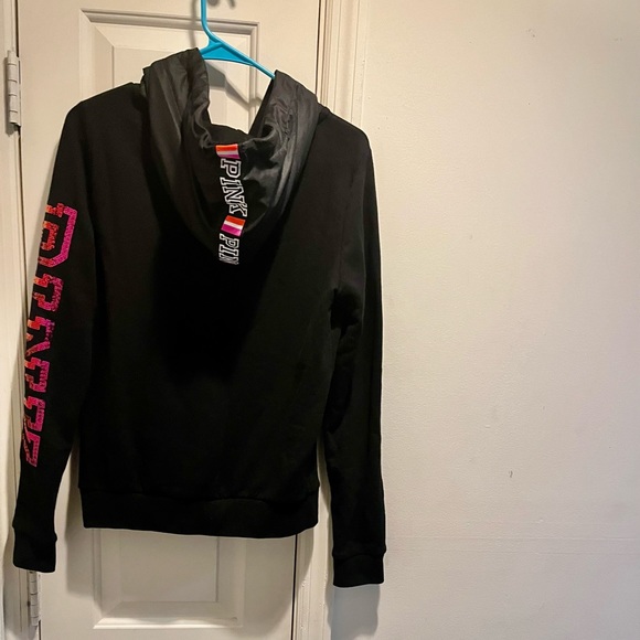 Pink VS sweatshirt with holographic glittery sequins and hoodie - Picture 2 of 16